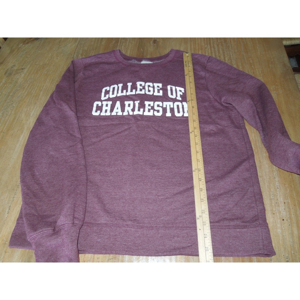 Redshirt College of Charleston Crewneck Sweatshirt Maroon Heather XL Fleece - Picture 4 of 5